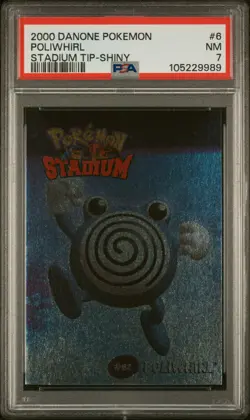 PSA 7 - 2000 DANONE POKEMON STADIUM TIP SHINY - #6 POLIWHIRL Graded (Pop: 3) - Image 2