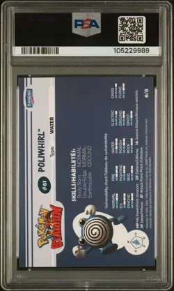 PSA 7 - 2000 DANONE POKEMON STADIUM TIP SHINY - #6 POLIWHIRL Graded (Pop: 3) - Image 3