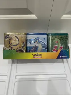 Pokemon TCG Costco Stacking 3 Tins Evolving Skies Fusion Strike Brilliant Stars - Image 1