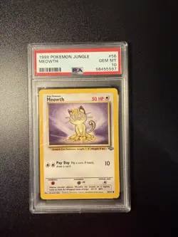 Meowth 56/64 1999 Jungle - PSA 10 Gem Mint Pokemon TCG Vintage Rare - Image 1