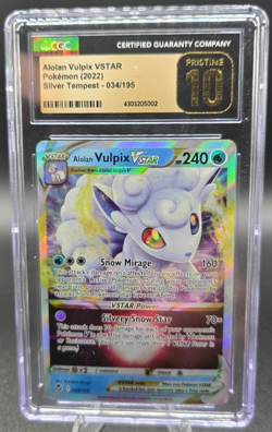 2022 Pokemon Silver Tempest Alolan Vulpix VSTAR 034/195 CGC Pristine 10 - Image 1
