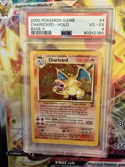 Pokemon TCG Charizard Base Set 2 Holo Unlimited Rare Card 4/130 PSA 4 - Image 1