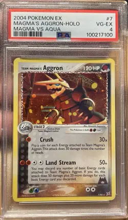 Pokemon TCG Team Magma's Aggron Holo Card 7/95 EX Team Magma vs Aqua - Image 1
