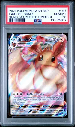 2021 POKEMON SWSH BLACK STAR PROMO #087 FULL ART/EEVEE VMAX PSA 10 - Image 1
