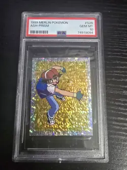 1999 MERLIN POKEMON #S26 ASH-PRISM PSA 10 - Image 1