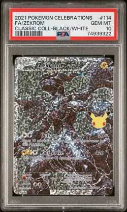 2021 POKEMON CELEBRATIONS CLASSIC COLL #114 FULL ART/ZEKROM PSA 10 - Image 1