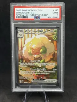 2025 POKEMON WHT EN-WHITE FLARE SPECIAL ILLUSTRATION RARE WHIMSICOTT EX PSA 9 - Image 1