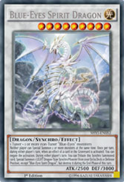 YUGIOH BLUE-EYES SPIRIT DRAGON SECRET RARE SHVI-EN052 1ST ED NEAR MINT - Image 1