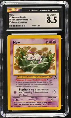 CGC 8.5 NM/MINT+ Mew 47 WOTC Black Star Promo LEAGUE Pokemon Card 283 - Image 1