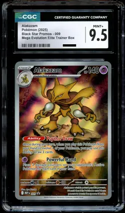 CGC 9.5 MINT+ Alakazam 009 MEP Illustration HOLO ETB PROMO MEP009 Pokemon Card - Image 2
