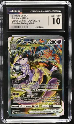 CGC 10 GEM MINT Mewtwo VSTAR GG44/GG70 GALARIAN GALLERY HOLO Pokemon Card 009 - Image 1