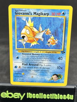 Pokemon Card Giovanni's Magikarp 73/132 Gym Challenge-Unlimited Edition Regular - Image 1