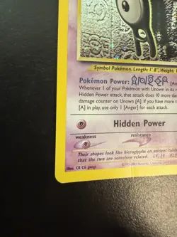 Pokemon TCG Unown a 14/75 Neo Discovery Unlimited Holo Rare WOTC MP - Image 2