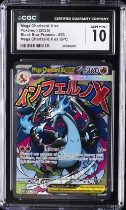 2025 POKEMON BLACK STAR PROMOS #023 MEGA CHARIZARD X EX CGC 10 GEM MINT - Image 1