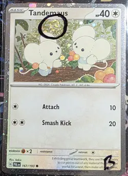 Tandemaus 167/193 Cosmos Holo SWIRL Paldea Holo Bleed Pokemon Adventure Chest B - Image 1