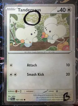 Tandemaus 167/193 Cosmos Holo SWIRL Paldea Holo Bleed Pokemon Adventure Chest B - Image 2