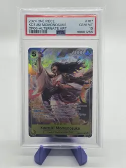 PSA 10 – 2024 ONE PIECE WINGS OF THE CAPTAIN 107 Kouzuki Momonosuke ALT ART (EN) - Image 1