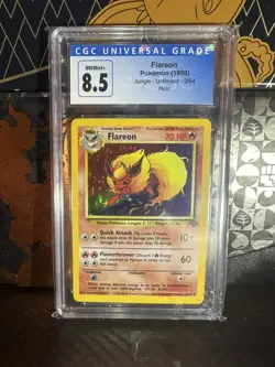 CGC 8.5 Flareon 1999 Jungle 3/64 Holo Pokemon Card - Image 1