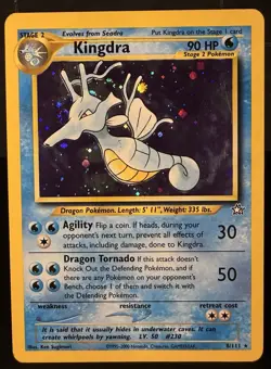 Kingdra 8/111 Rare Holo - Neo Genesis Pokemon Card - MP - Image 1