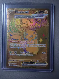 Pokemon TCG Pikachu EX Hyper Rare Gold SV Prismatic Evolutions Card 179/131 - Image 1