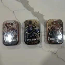 Bandai One Piece Card Game Tin Pack Set Vol.2 3 Decks Luffy Ace - Image 1