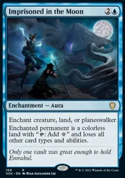 MTG Imprisoned in the Moon (106/199) Innistrad Crimson Vow Commander LP - Image 1