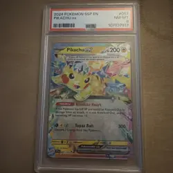 Pikachu EX 2024 Surging Sparks 057/191 Pokemon TCG PSA 8 nm-mt - Image 1