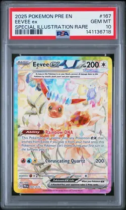 2025 POKEMON PRE EN-PRISMATIC EVOLUTIONS #167 EEVEE EX PSA 10 - Image 1