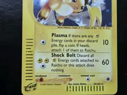 Pokemon Base Set Expedition #25/165 Holo Raichu **never played** - Image 3