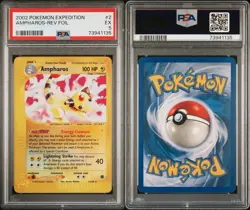 PSA 5 EX Ampharos 2/165 Expedition Base Reverse Holo Rare E Reader Pokemon 2002 - Image 3