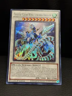 Yugioh! NM Crystal Clear Wing Synchro Dragon (Secret Rare) RA04-EN059 - Image 1