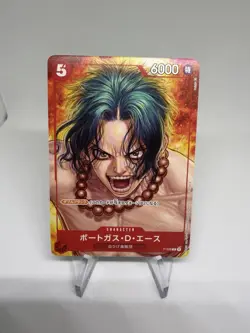 Japanese One Piece Portgas D Ace P-028 Alt Art Promo Card NM - Image 1