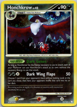 Honchkrow 10/123 Mysterious Treasures Holo Rare LP Pokemon Card - Image 1