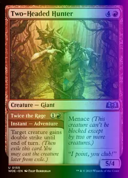 MTG Magic the Gathering Two-Headed Hunter (155/475) Wilds of Eldraine NM FOIL - Image 1