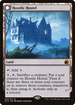 MTG Magic the Gathering Hostile Hostel (264/553) Innistrad Midnight Hunt LP - Image 1