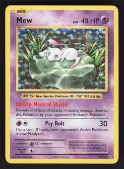Mew 53/108 Holo Rare Pokemon TCG XY - Evolutions LP - Image 1