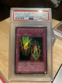 PSA 9 Mint - Magic Cylinder LON-104 1st Edition Secret Rare YuGiOh - Image 1