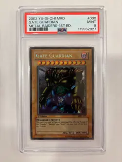 2002 Yu-Gi-Oh! Gate Guardian MRD-000 Metal Raiders 1st Edition PSA 9 - Image 3