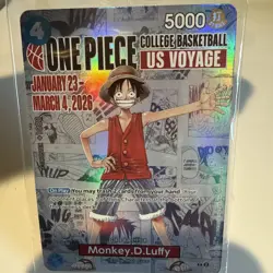 Monkey.D.Luffy College Basketball US Voyage P-055 One Piece Promo Sealed - Image 4