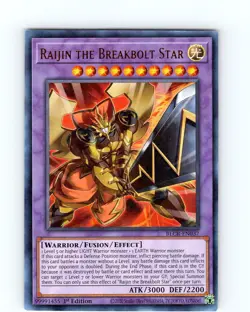 Yu-Gi-Oh TCG Raijin The Breakbolt Star BLCR-EN037 1st Edition Ultra Rare Card NM - Image 1