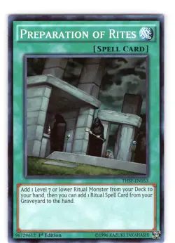 Yu-Gi-Oh TCG Preparation Of Rites THSF-EN053 1st Edition Super Rare Card NM - Image 1