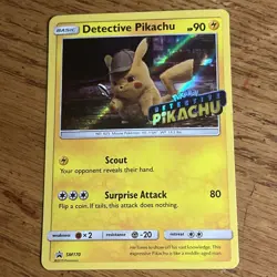 Pokemon Detective Pikachu Promo Holo 90 HP SM170 Detective Pikachu Basic Card - Image 1