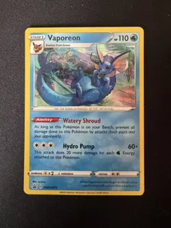 Vaporeon SWSH072 Black Star Promo Holo Rare Pokemon TCG Card Mint Condition - Image 1