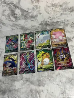 Set Of 8 Full Art V Pokemon Cards NM Bulk - Raichu Inteleon Eternatus TCG - Image 3