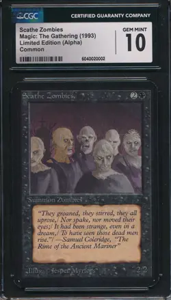 Alpha Scathe Zombies CGC 10 Graded Magic MTG (0002) -magicgraders- - Image 1