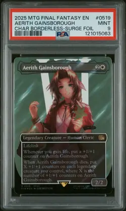 PSA 9 Aerith Gainsborough Borderless Surge Foil MTG Final Fantasy #0519 - Image 3