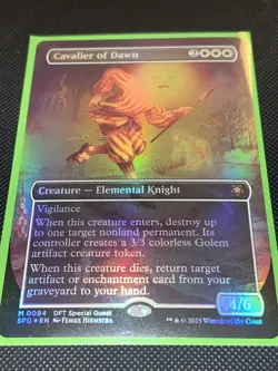 MTG - Cavalier of Dawn - FOIL BORDERLESS - Creature - DFT SPG #84 - Mythic - Image 1