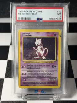 PSA 7 1999 Pokemon Base Set 1 Mewtwo Holo Card # 10 PSA 7 NM - Image 1