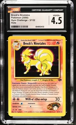 Pokemon Gym Challenge BROCK'S NINETALES Holo CGC 4.5 (BIN4133) Graded Power - Image 1