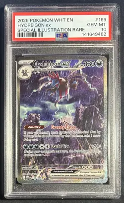 2025 POKEMON WHT EN-WHITE FLARE SPECIAL ILLUSTRATION RARE HYDREIGON EX PSA 10 - Image 1